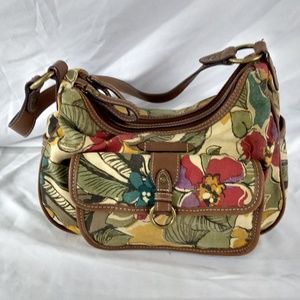 Cute Floral Tote JAMAICA BAY Cotton Faux Leather